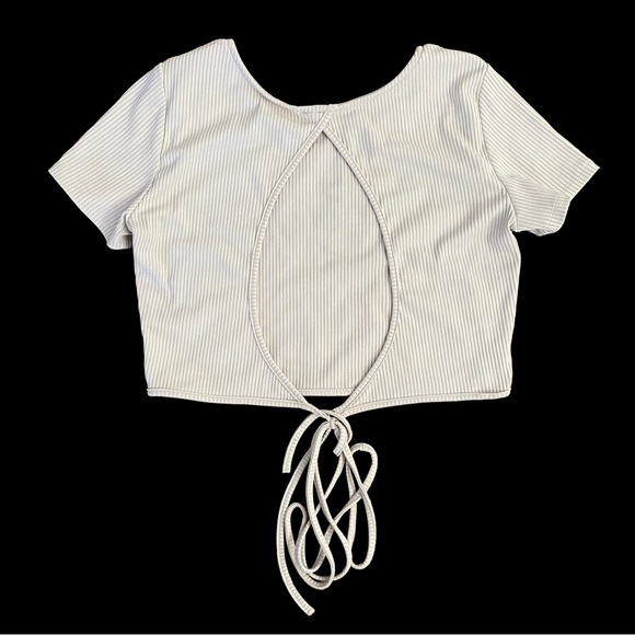 Edit By Nine Open Back Crop Top Cream L - Picture 6 of 7